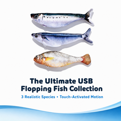 JumpFish™ Trio | USB Flopping Fish Cat Toys