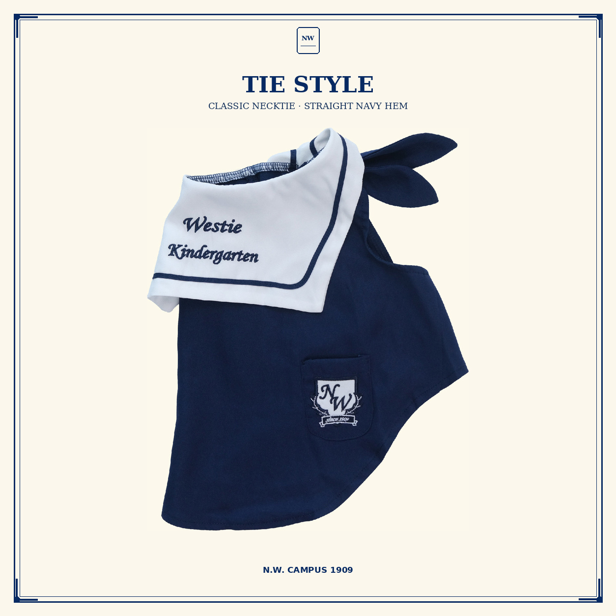 N.W. Campus 1909 Embroidered Pet Sailor Uniform