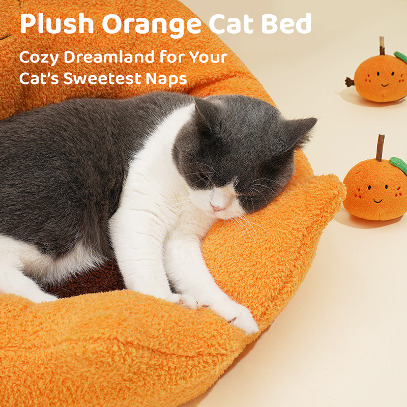Orange Cat Bed-Petboxok
