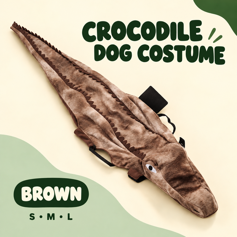 Crocodile Dog Costume with Long Tail