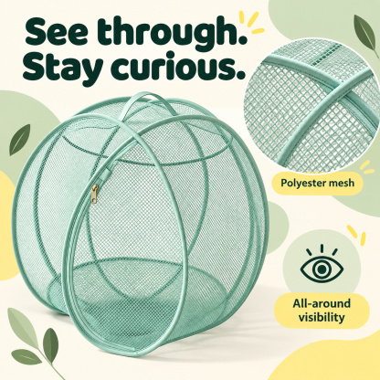 Spherical Mesh Cat Enclosure with Zipper