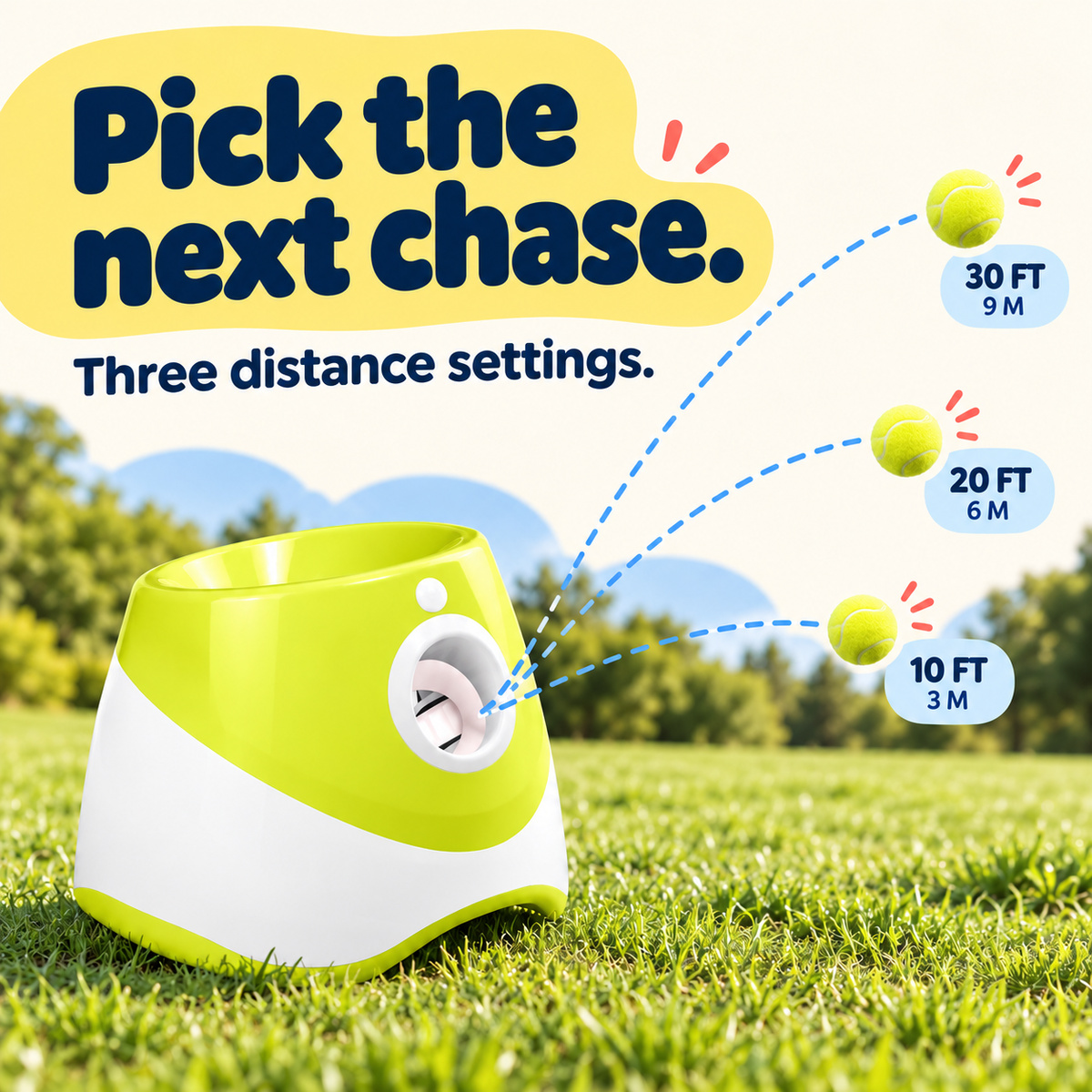 Automatic Dog Ball Launcher with 3 Distance Settings