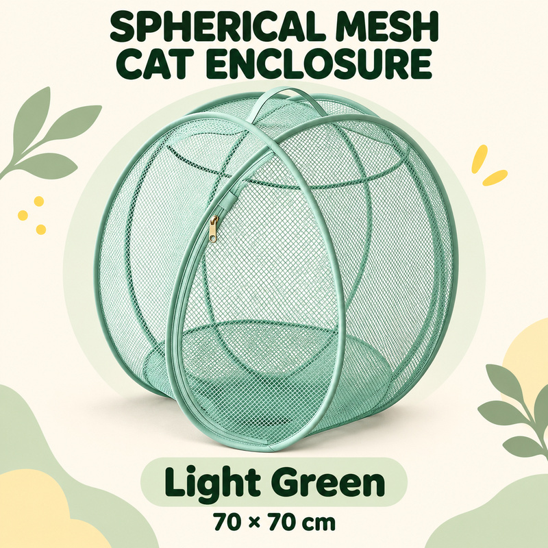 Spherical Mesh Cat Enclosure with Zipper