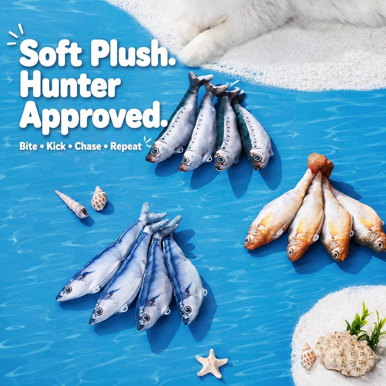 JumpFish™ Trio | USB Flopping Fish Cat Toys