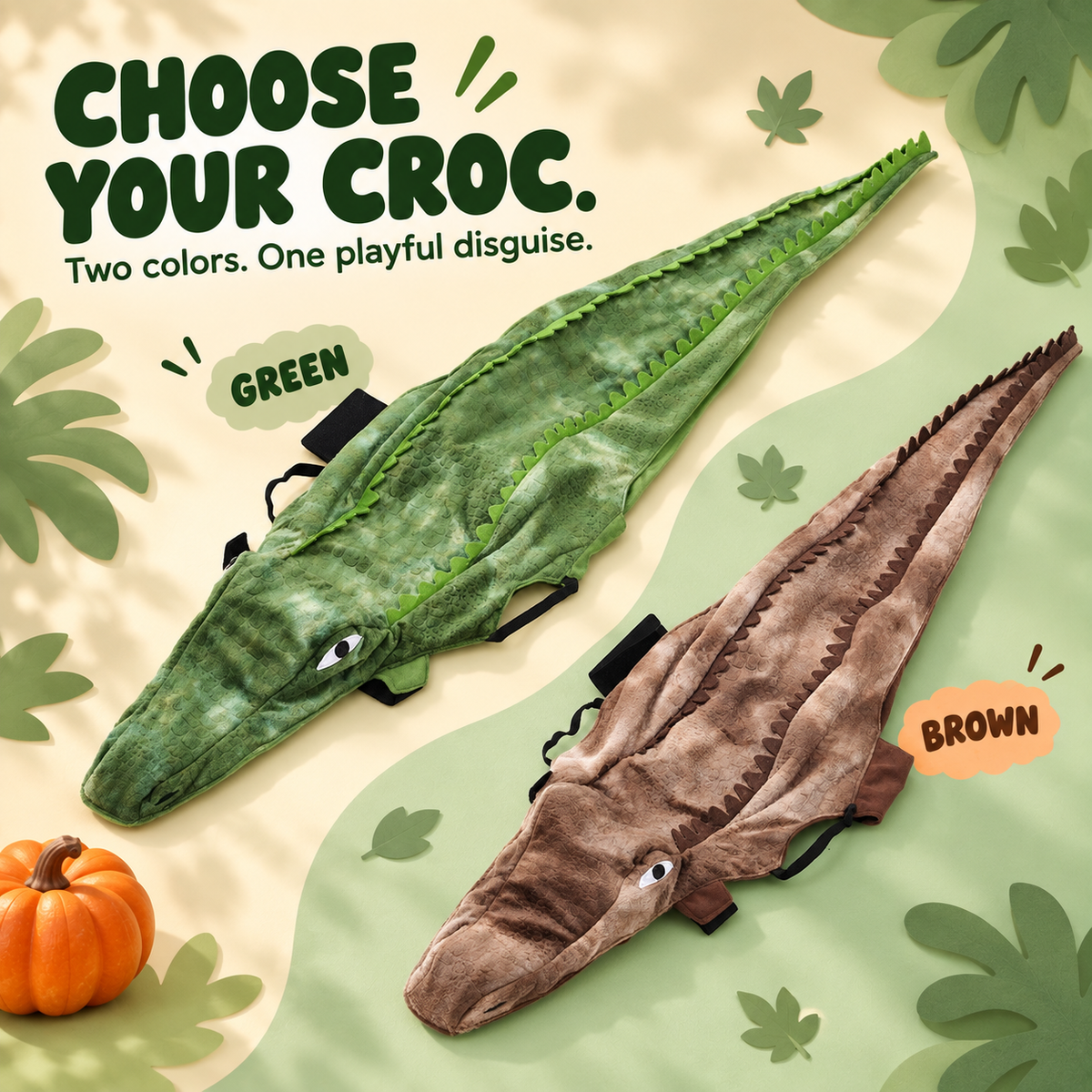 Crocodile Dog Costume with Long Tail