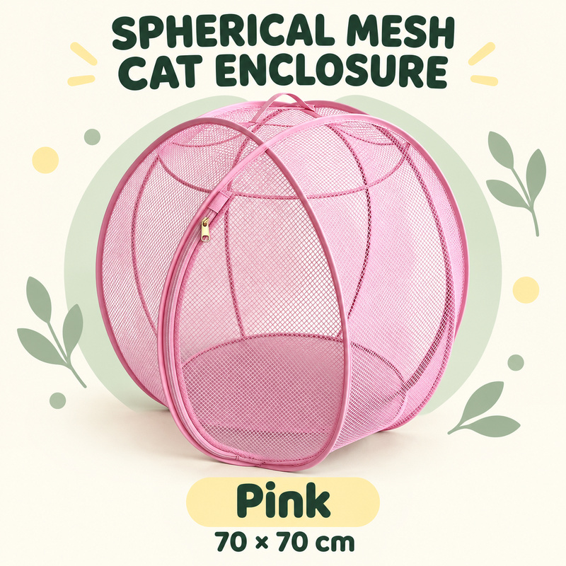 Spherical Mesh Cat Enclosure with Zipper