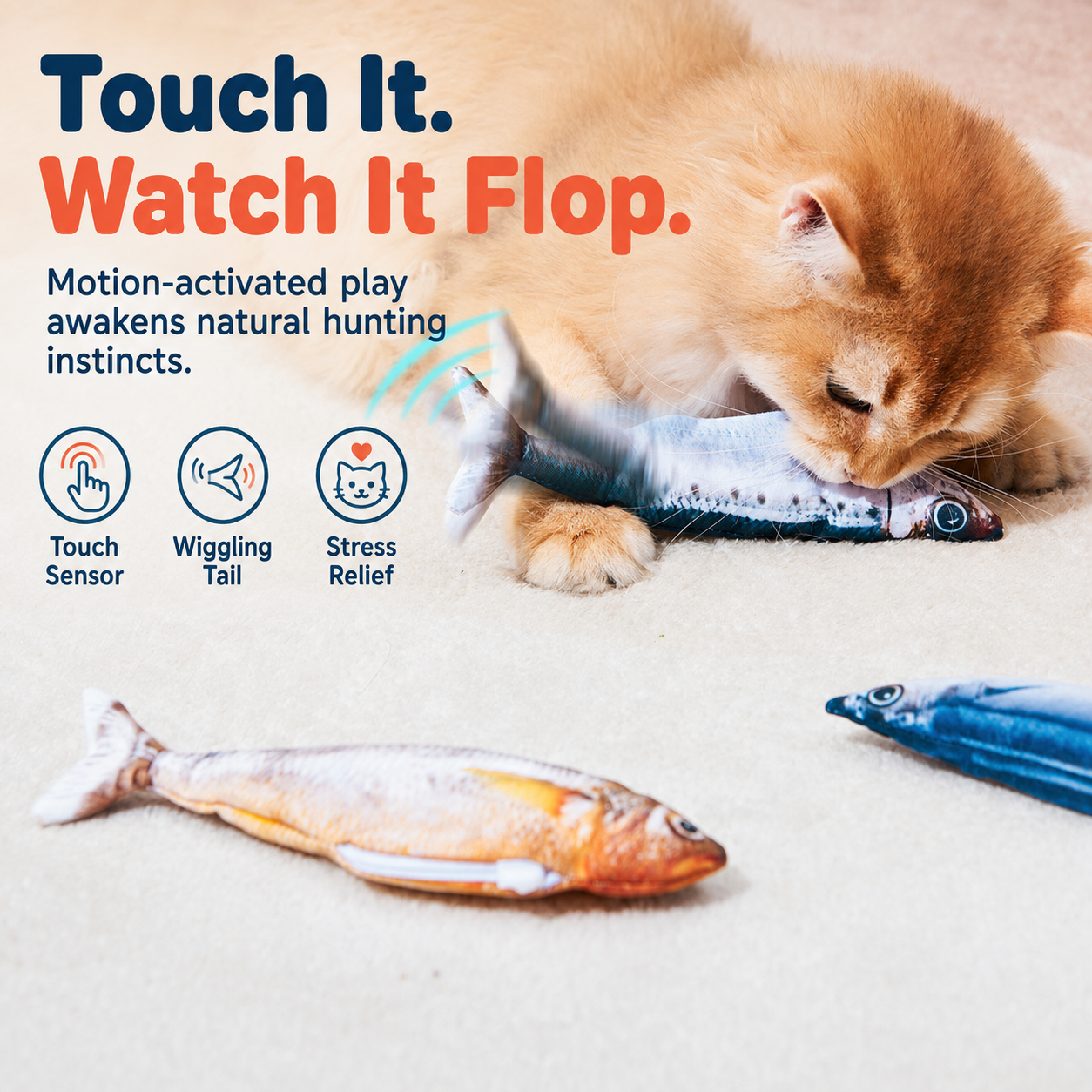 JumpFish™ Trio | USB Flopping Fish Cat Toys