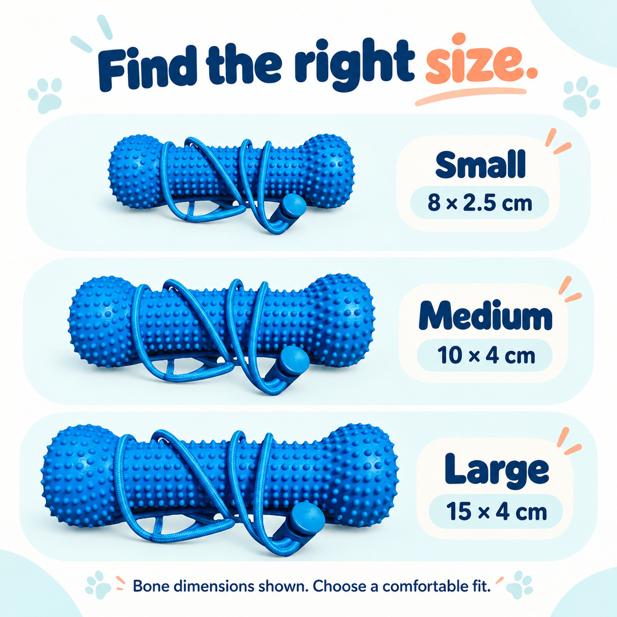 Dog Toothbrushing Helper - Textured Bone with Rope Handle