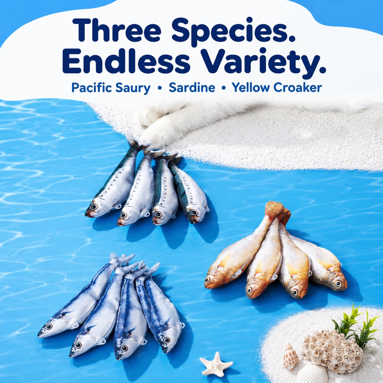 JumpFish™ Trio | USB Flopping Fish Cat Toys