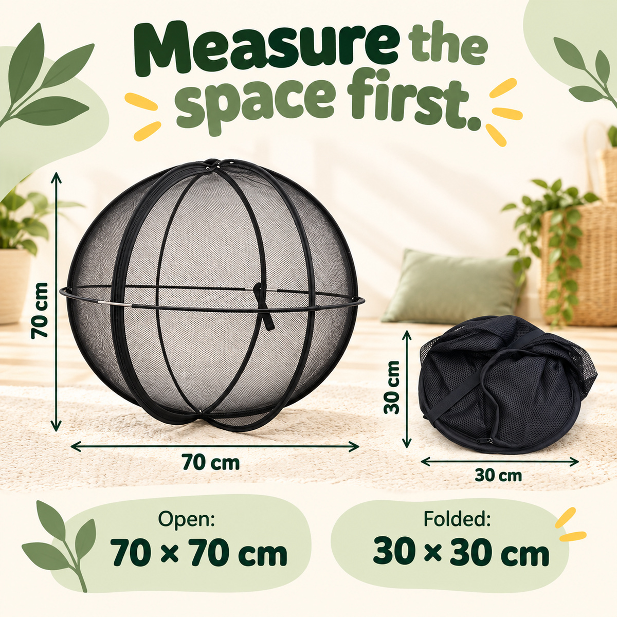 Spherical Mesh Cat Enclosure with Zipper