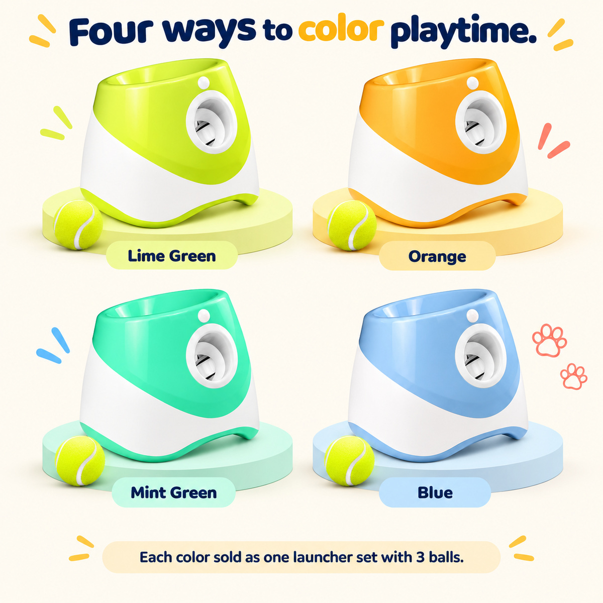 Automatic Dog Ball Launcher with 3 Distance Settings
