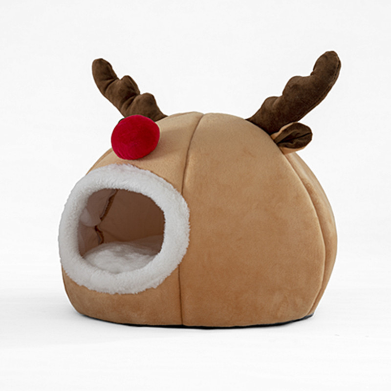 Winter Warm Pet Tent with Christmas Reindeer Design-Petboxok