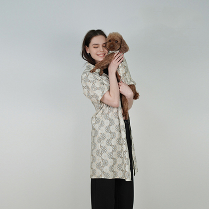 Short-Sleeve Shirt Dress — Cat & Dog Matching Outfit Series-Petboxok