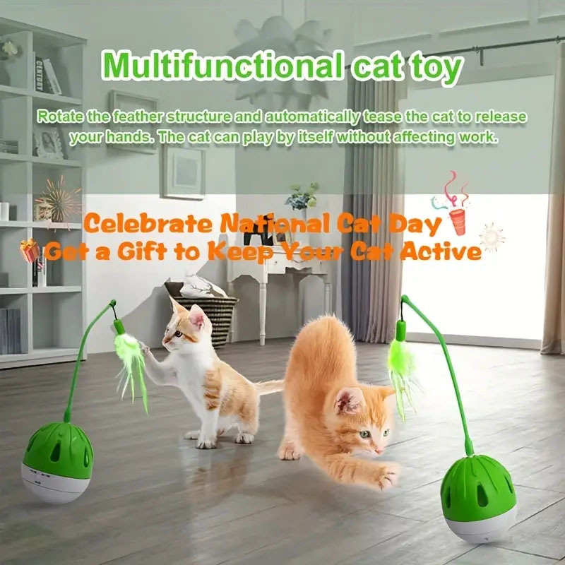 Multifuncational cat toy swing ball-Petboxok