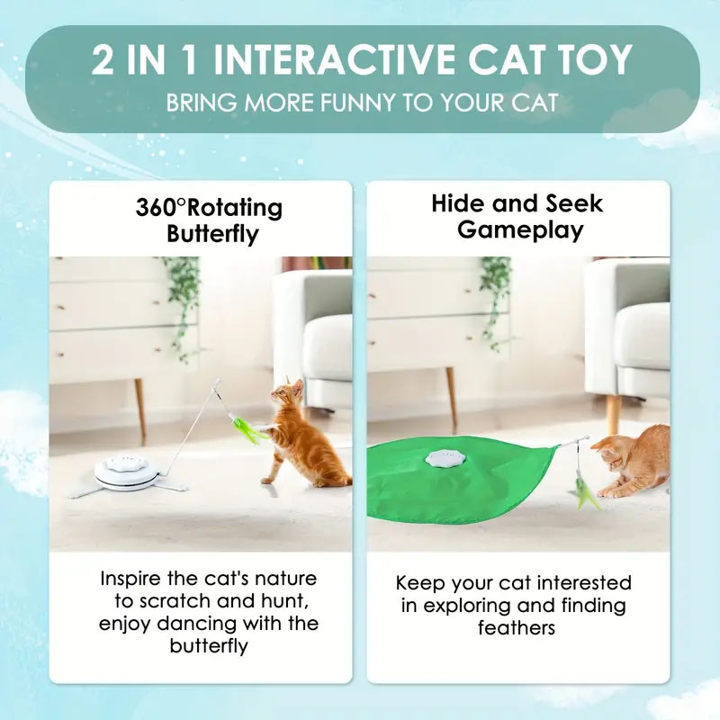 2 IN 1 INTERACTIVE CAT TOY-Petboxok