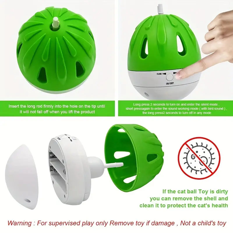 Multifuncational cat toy swing ball-Petboxok