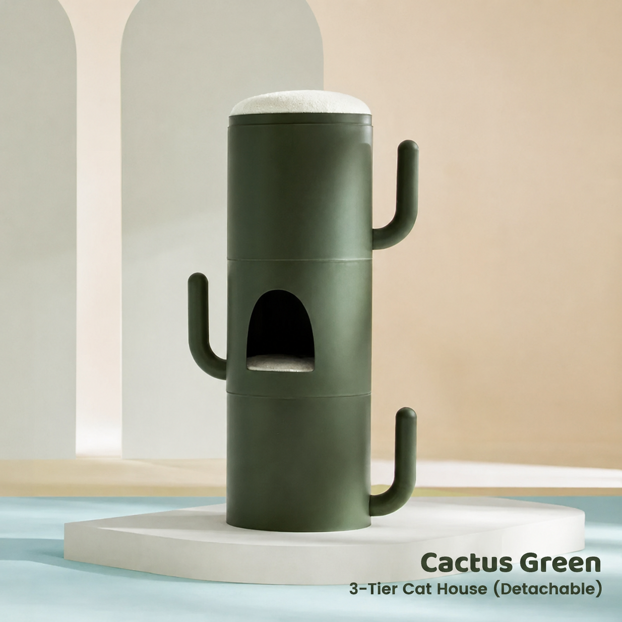The Arched Sanctuary | Designer Cat Side Table & Bed