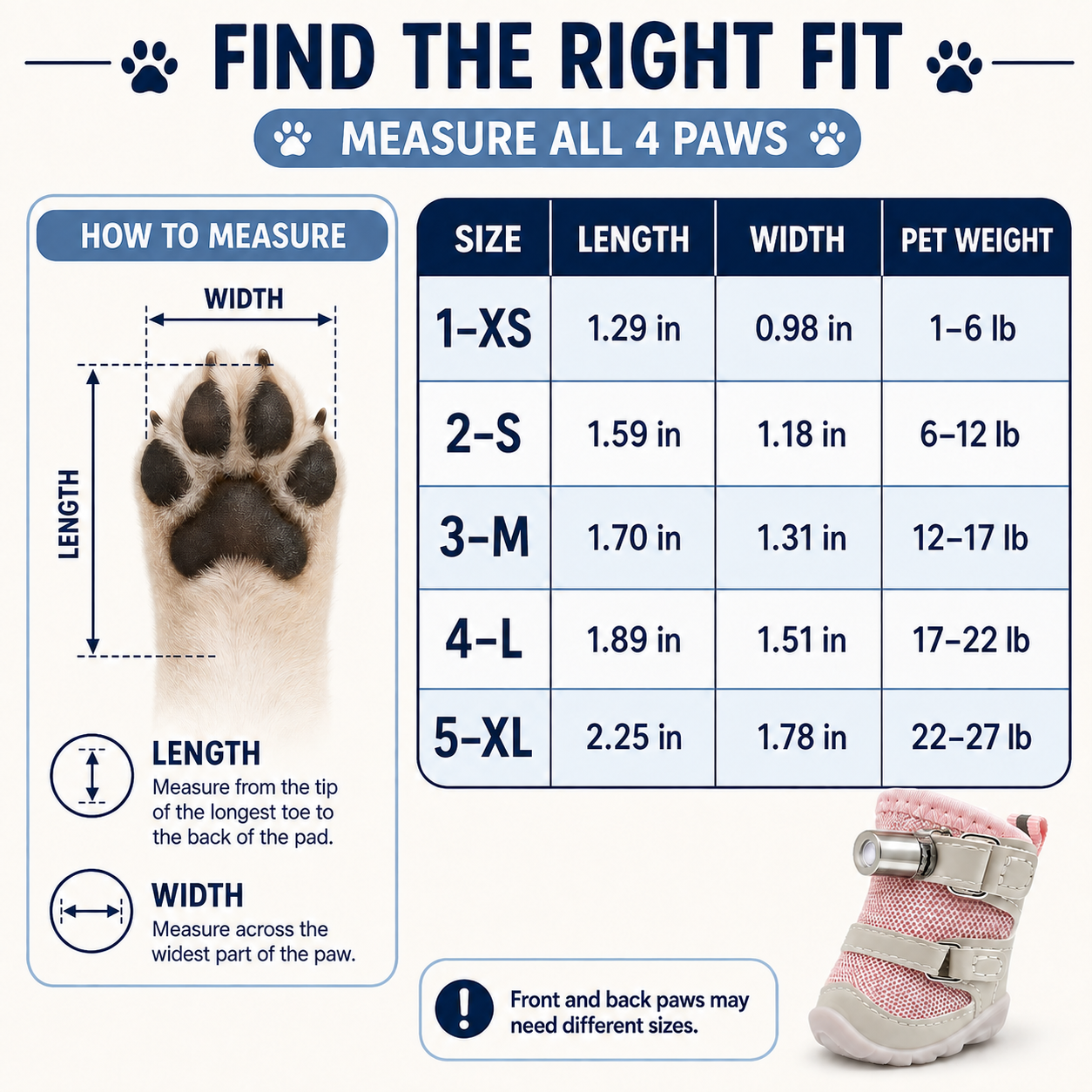 GlowPaw LED Night-Safety Dog Shoes | Breathable Light-Up Anti-Slip Boots (4-Pack)
