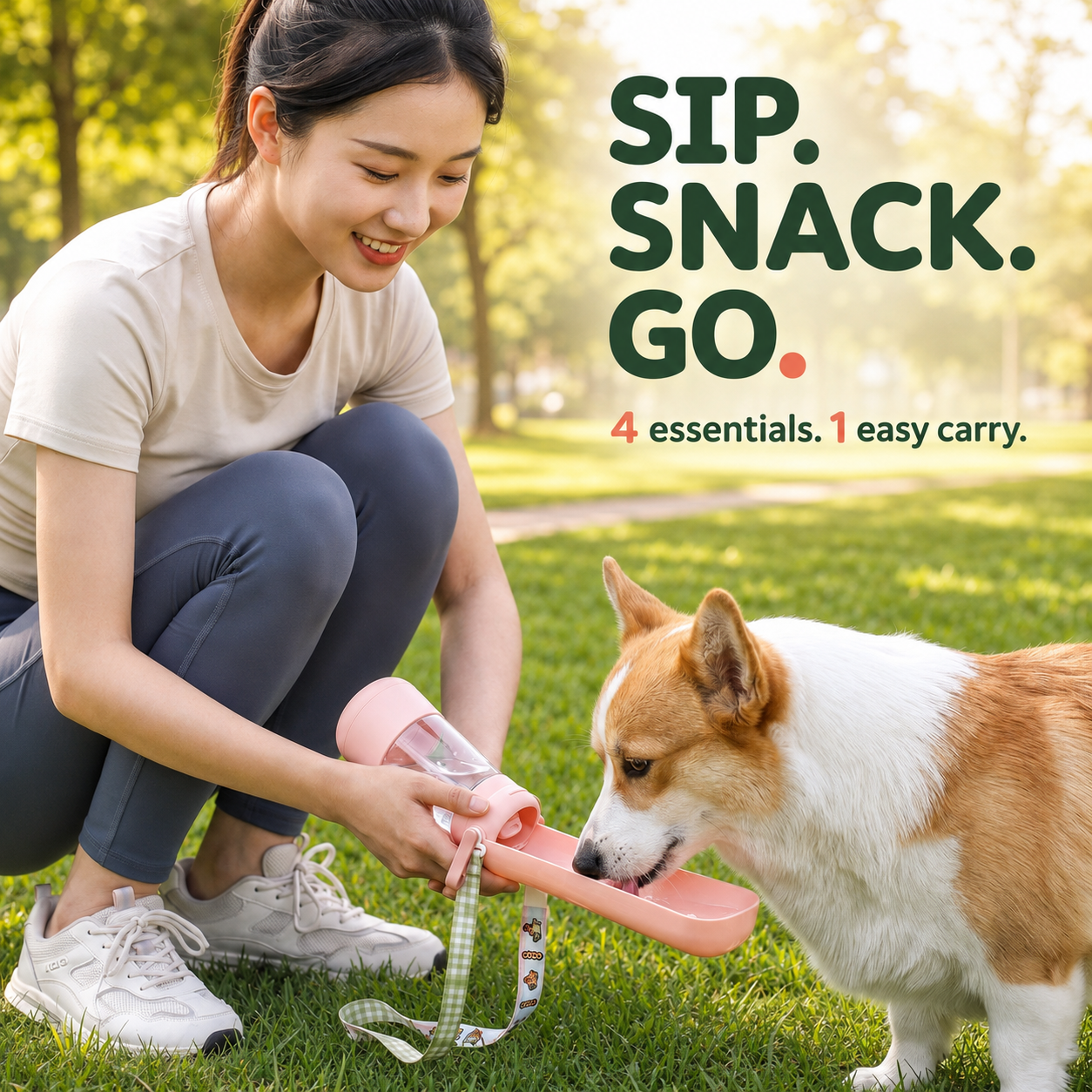 SipNChow 4-in-1 Dog Travel Water Bottle