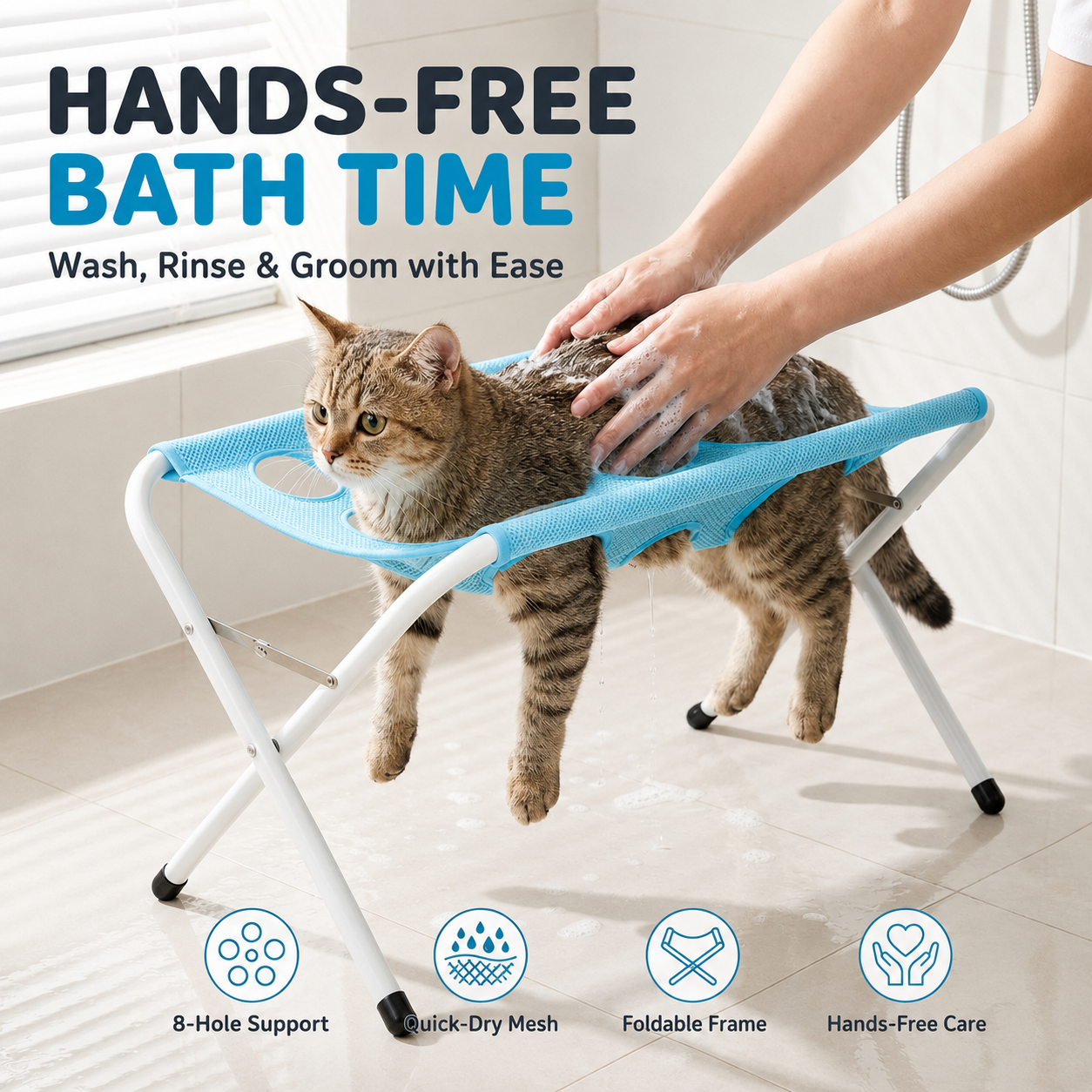 The BathBuddy Pro | 3-in-1 Hands-Free Pet Bathing & Grooming Stand