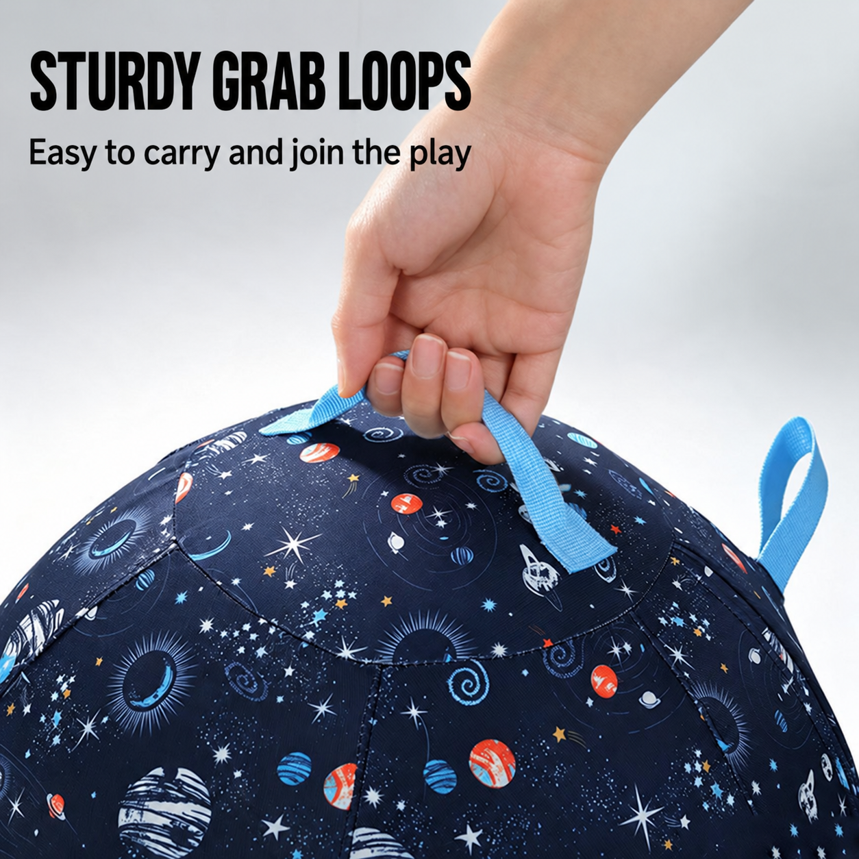 Interactive Inflatable Dog Play Ball with Grab Loops - Outdoor Push and Chase Toy