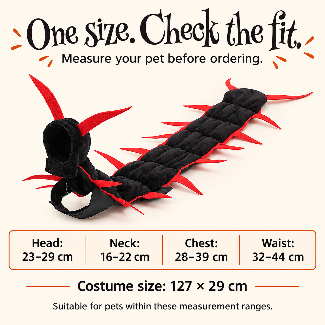 Giant Centipede Cat & Dog Halloween Costume | Full-Length Creepy-Crawly Pet Outfit
