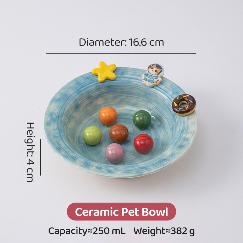 Ceramic Elevated Cat Bowl with Stand