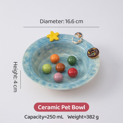 Ceramic Elevated Cat Bowl with Stand