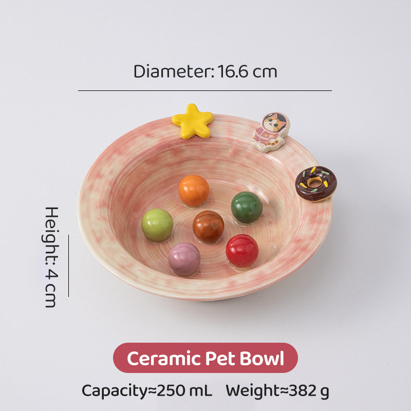 Ceramic Elevated Cat Bowl with Stand