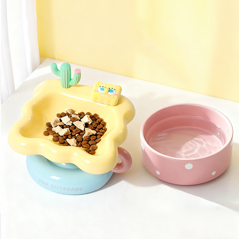SpongeBob Ceramic Cat Bowl
