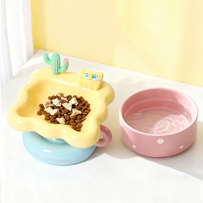 SpongeBob Ceramic Cat Bowl