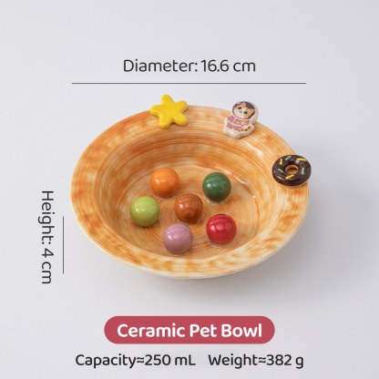 Ceramic Elevated Cat Bowl with Stand