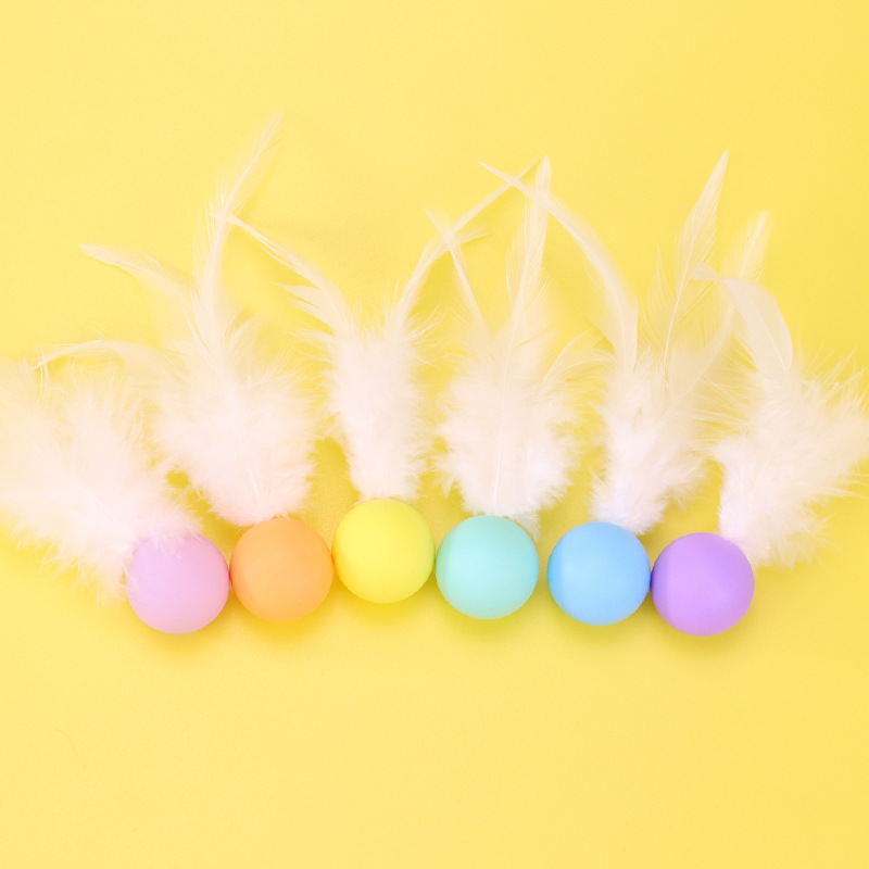 Colorful Feather Bounce Ball-Petboxok