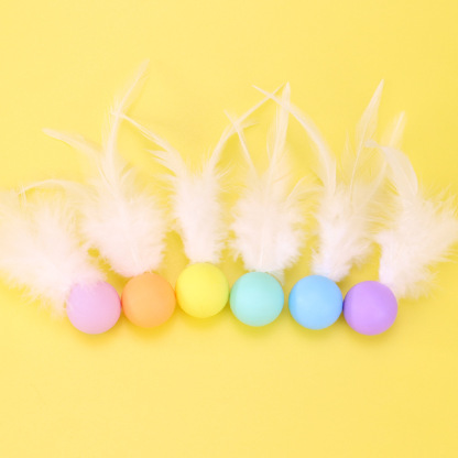 Colorful Feather Bounce Ball-Petboxok
