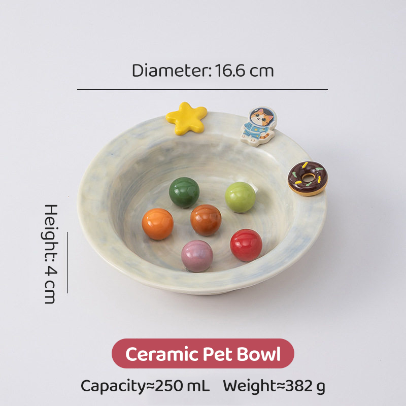 Ceramic Elevated Cat Bowl with Stand