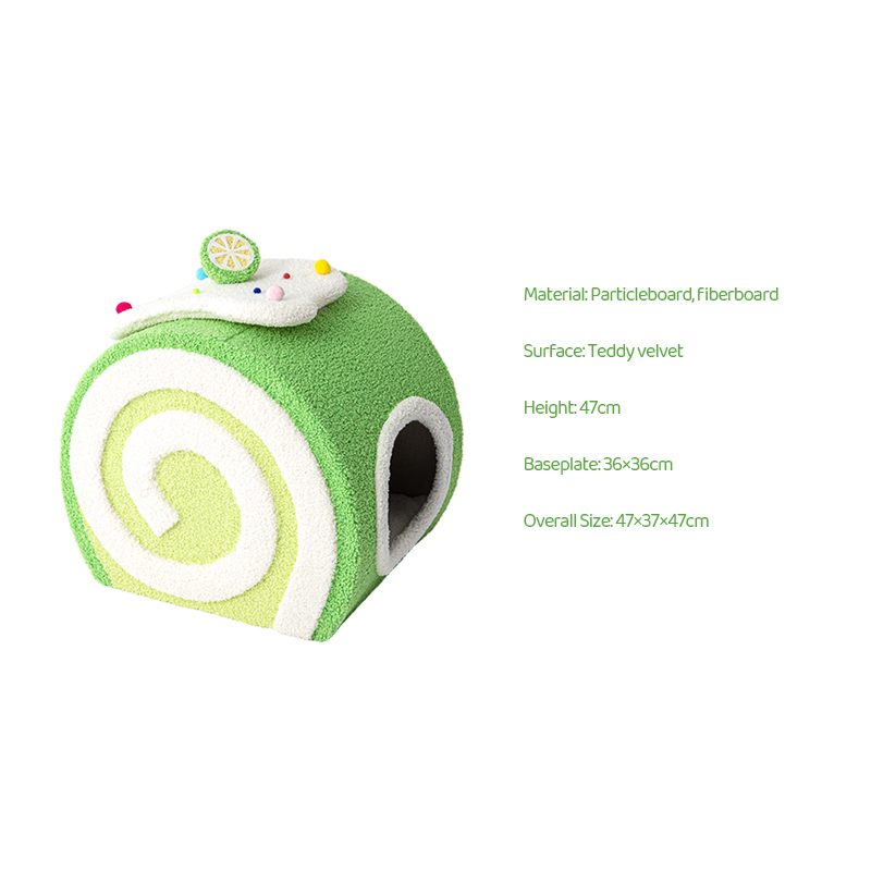 Cat Tree with Swiss Roll Bed & Milk Tea Barrel-Petboxok