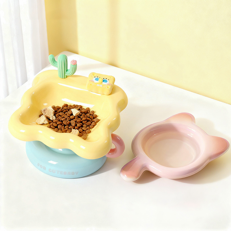SpongeBob Ceramic Cat Bowl