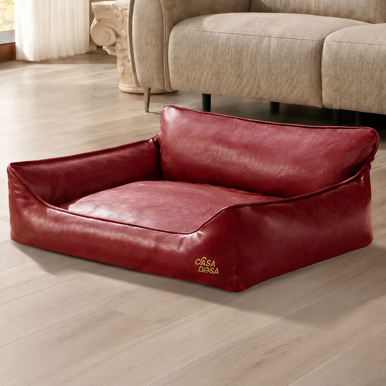 Mini Dog Sofa Bed - Waterproof Leather-Look Pet Couch