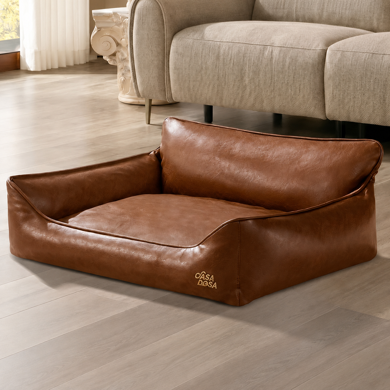 Mini Dog Sofa Bed - Waterproof Leather-Look Pet Couch