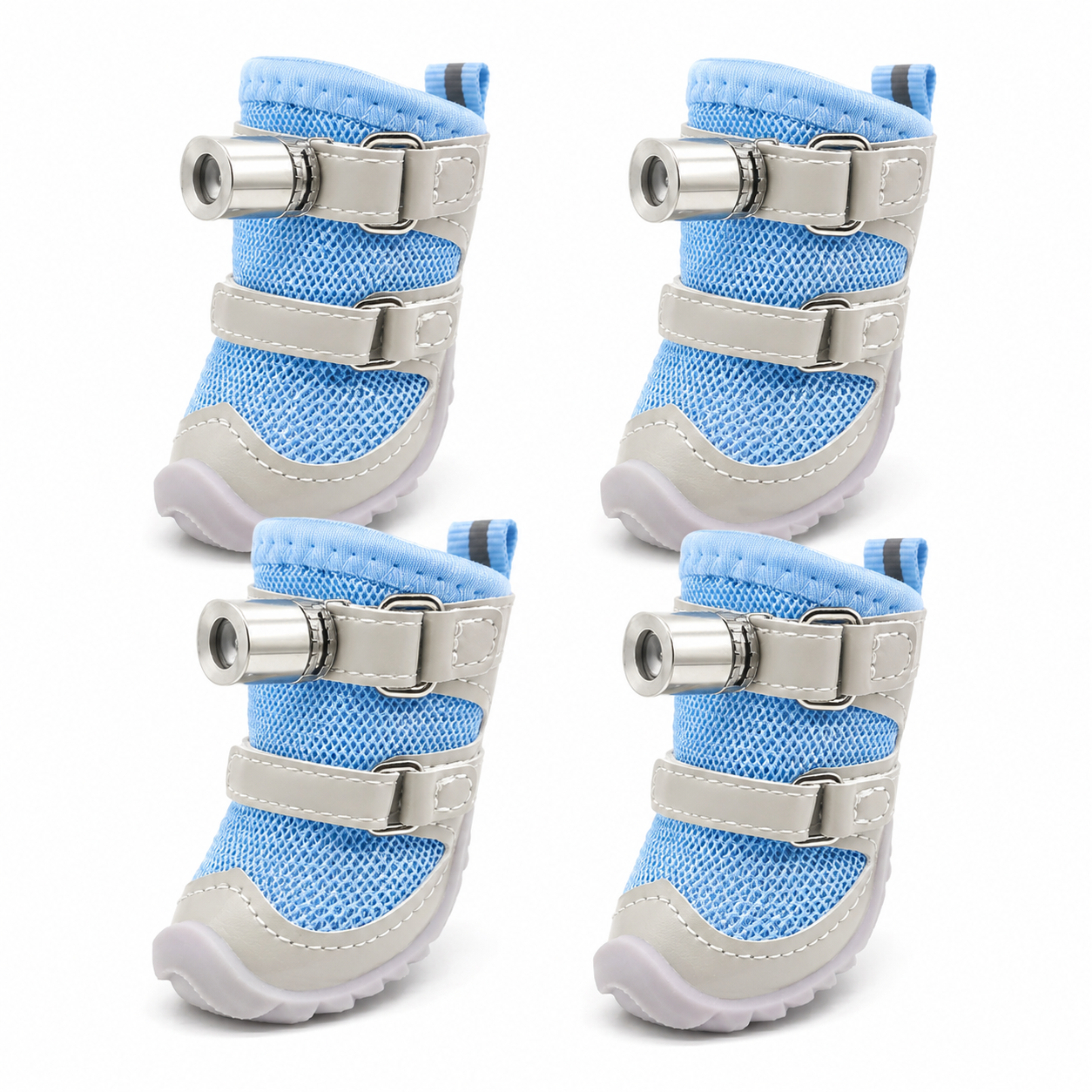 GlowPaw LED Night-Safety Dog Shoes | Breathable Light-Up Anti-Slip Boots (4-Pack)