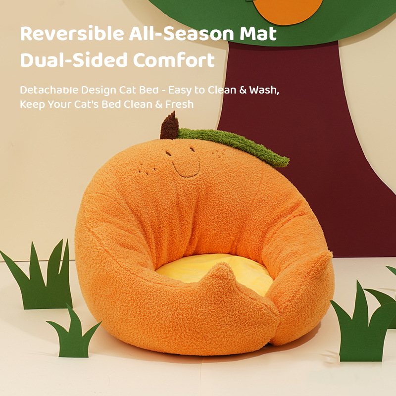 Orange Cat Bed-Petboxok