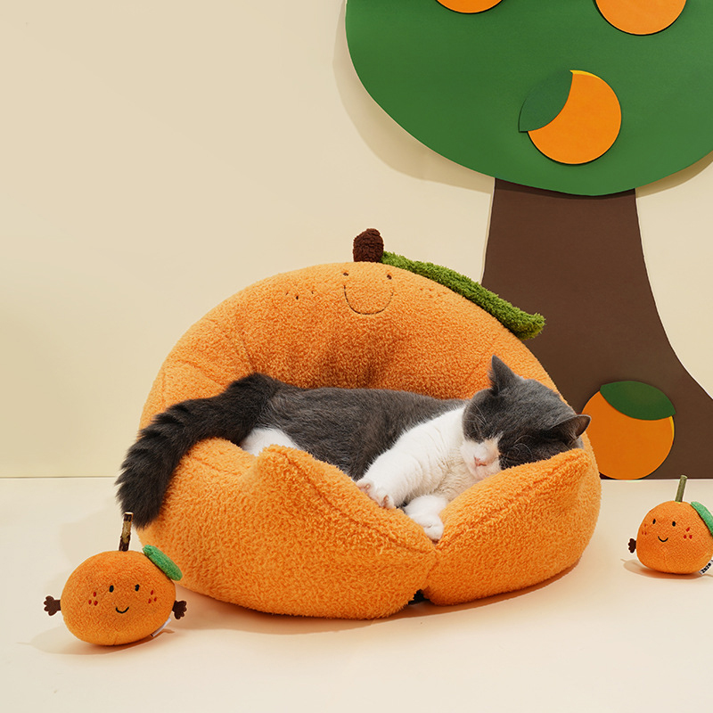 Orange Cat Bed-Petboxok