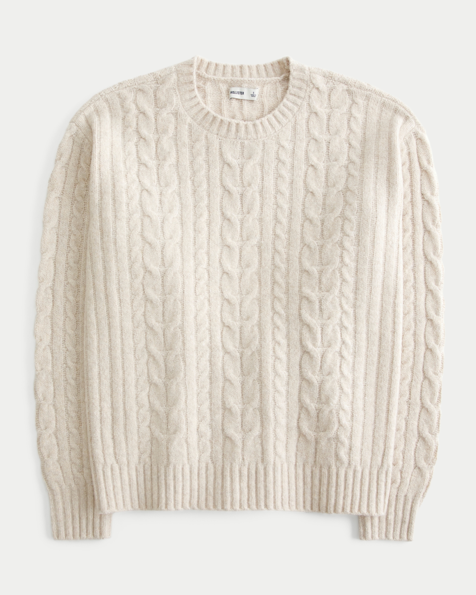 Wolffhost Comfy Cloud Cable-Knit Crew Sweater