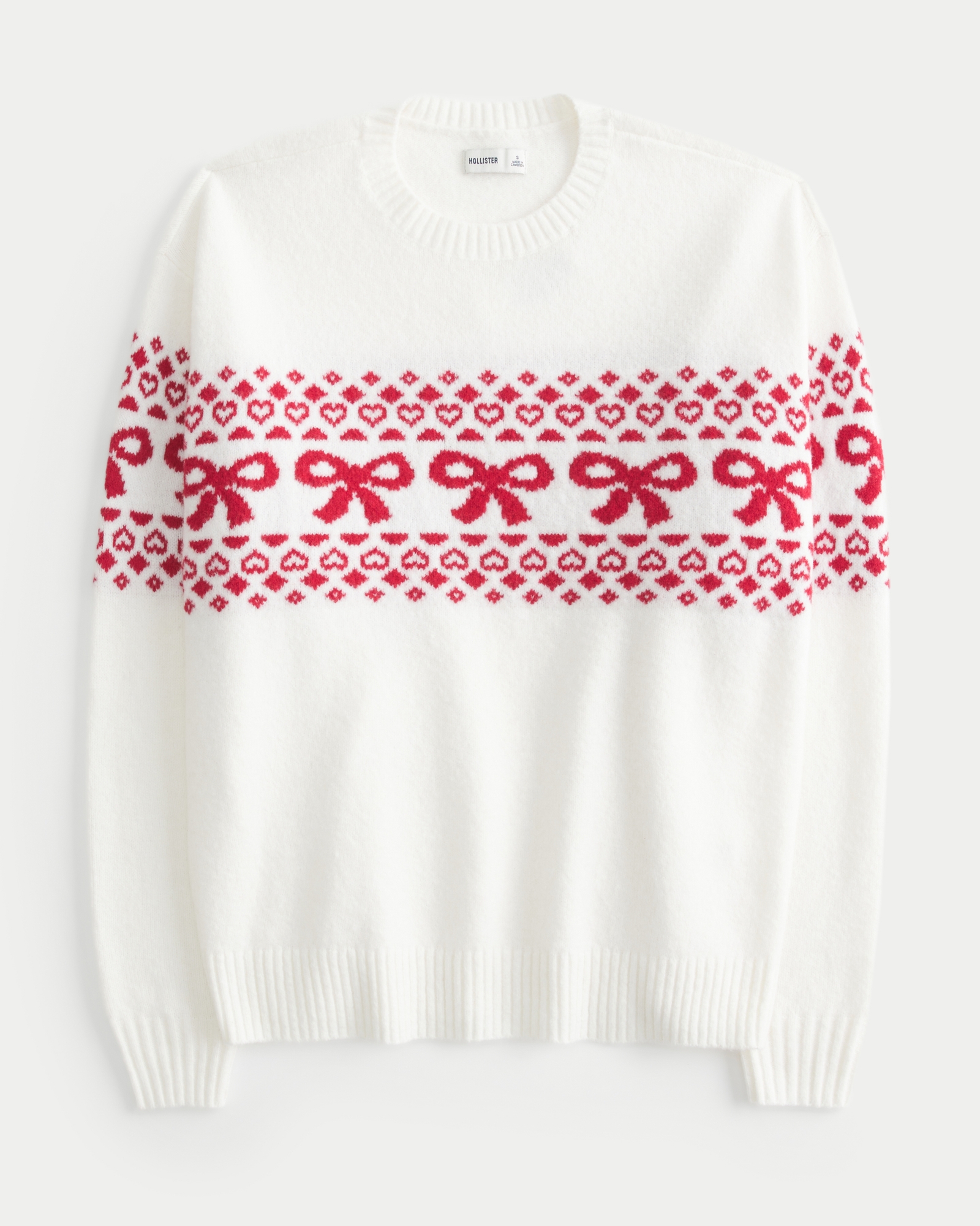WOLFF - Comfy Cloud Bow Graphic Crew Sweater