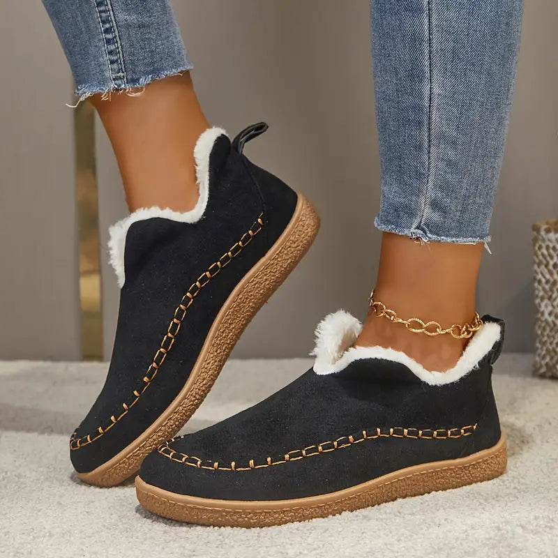 🔥– Stiefeletten mit runder Zehenpartie und Fleecefutter