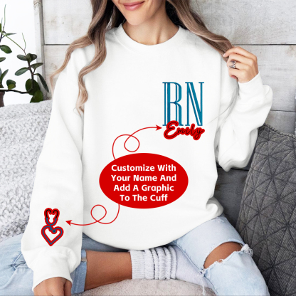 Personalized Nurses Day Gifts for Registered Nurses Embroidered Crew Neck Sweatshirt