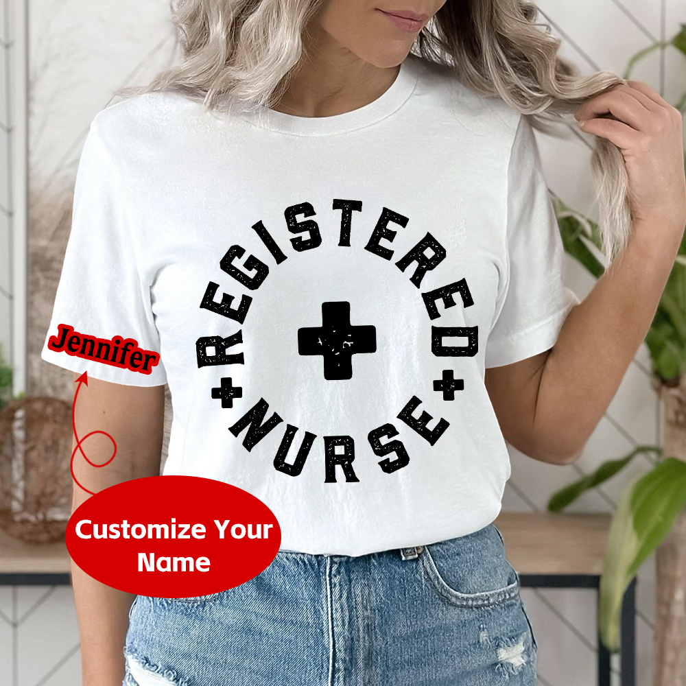 Custom Registered Nurse Cotton Nurse T-shirt