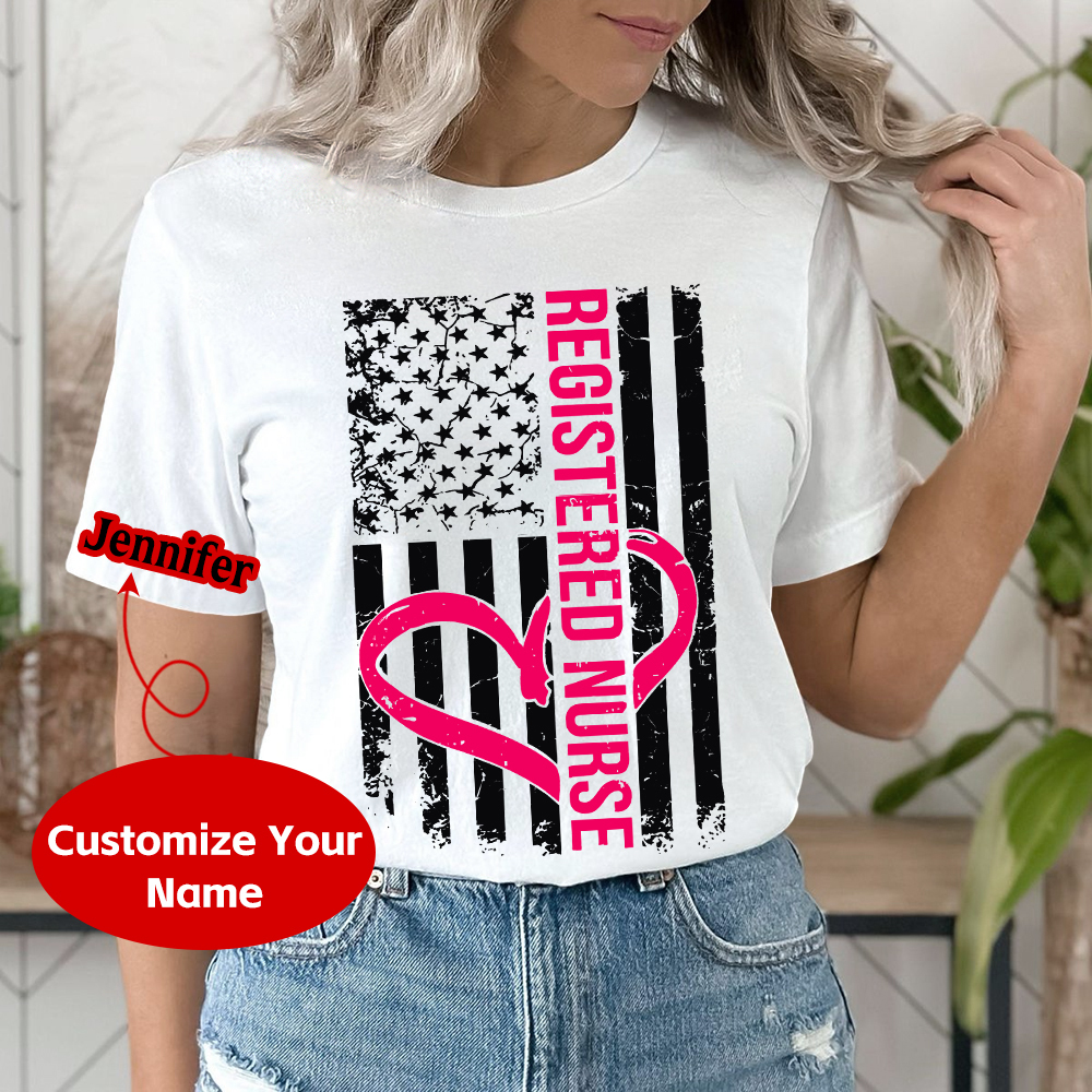 Custom Registered Nurse Cotton Nurse T-shirt