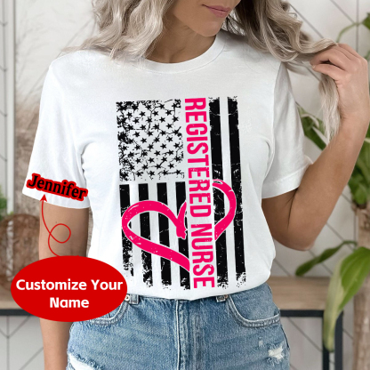 Custom Registered Nurse Cotton Nurse T-shirt