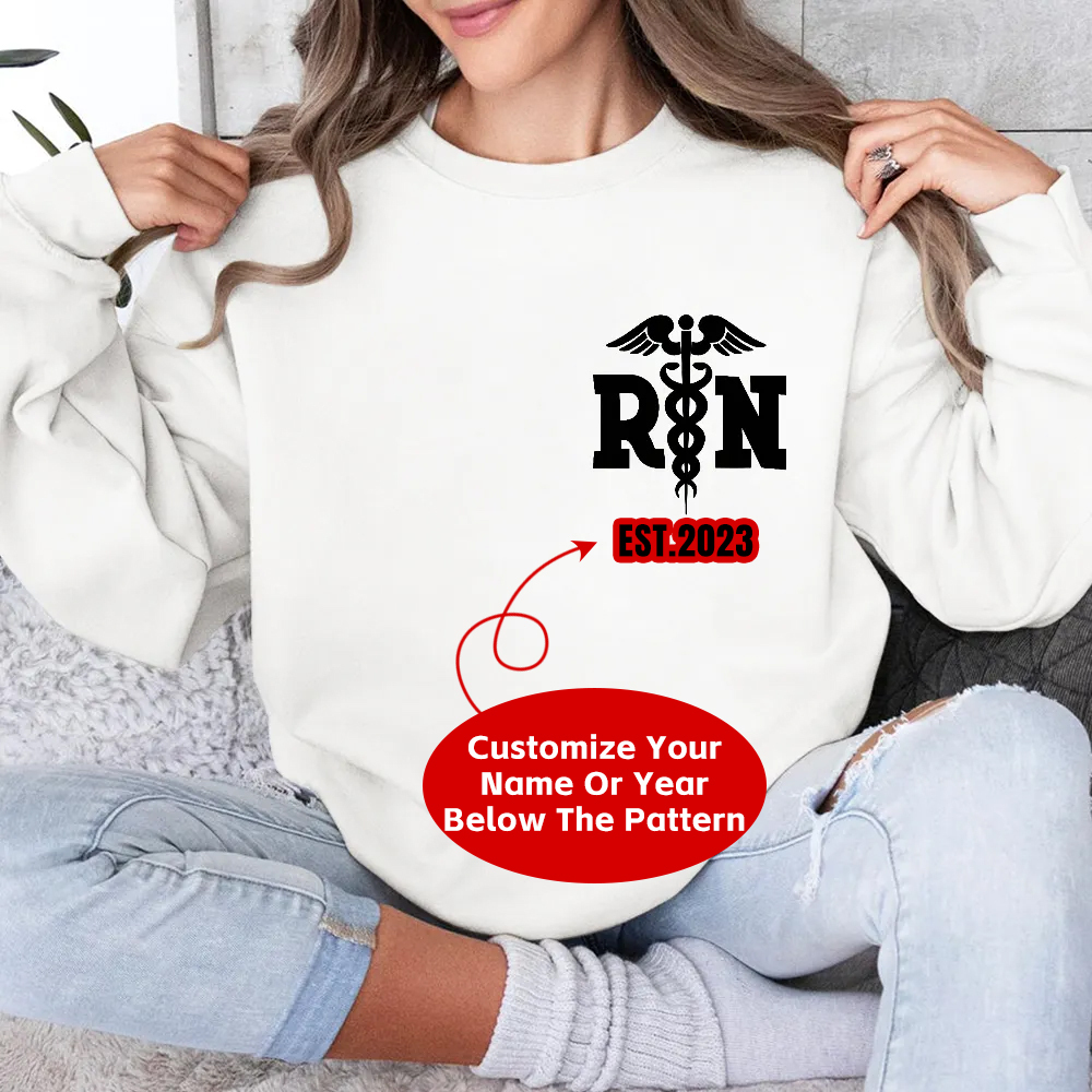 Custom Registered Nurse Cotton Pullover Sweatshirt